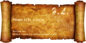 Hemrich Luca névjegykártya